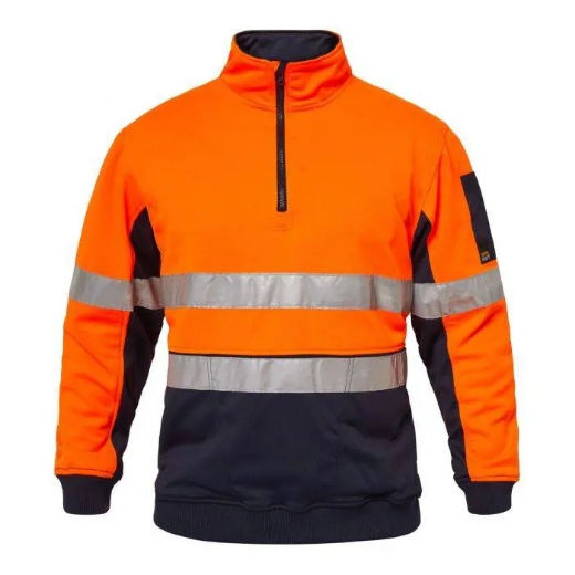 Picture of WorkCraft, Ridge Hi Vis Two Tone 1/2 Zip Pullover CSR Tape